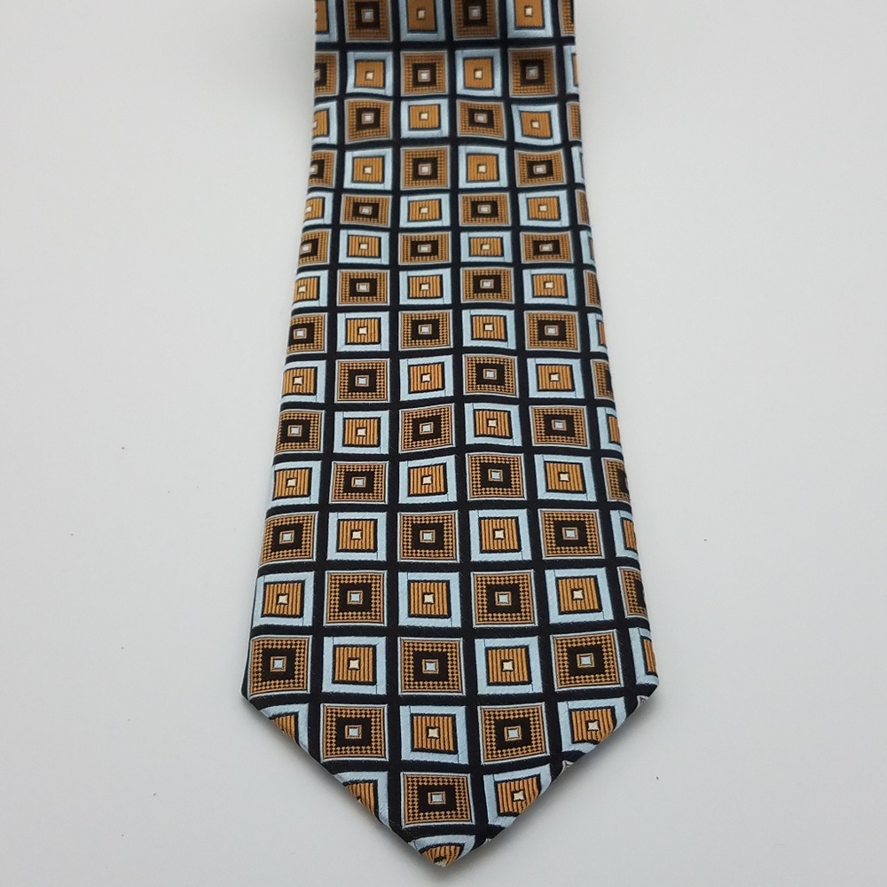 Ermenegildo Zegna Silk Tie Geometric Made in Italy